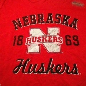 NEBRASKA HUSKERS JUNIORS Scoop Neck t Shirt Large